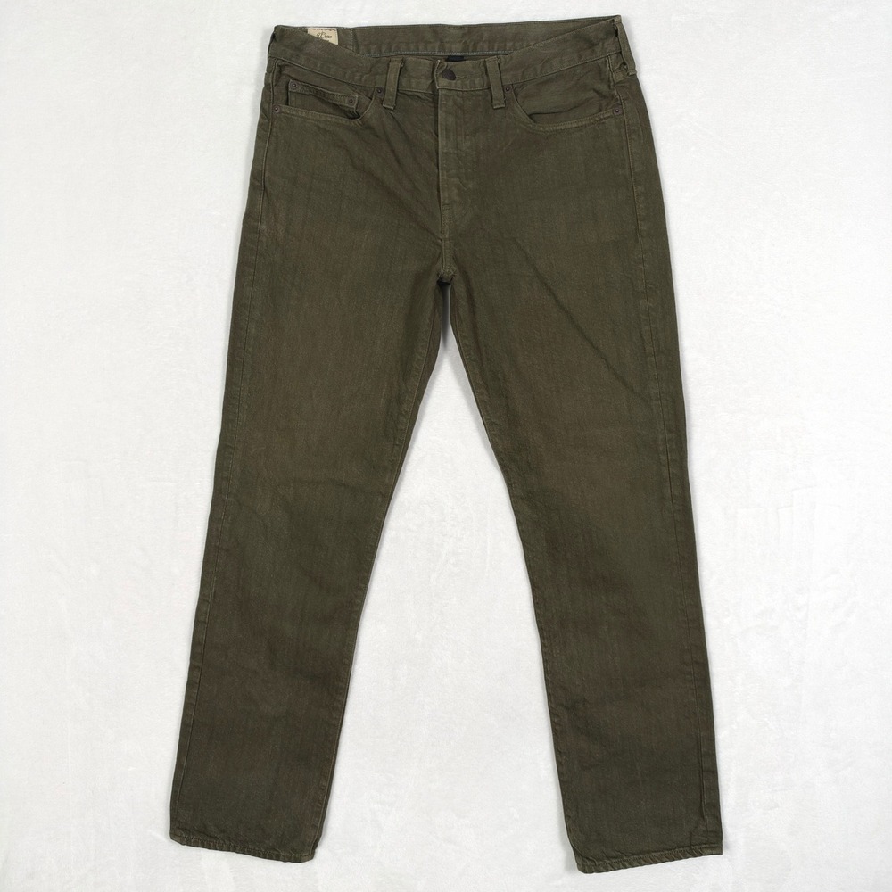 J.Crew 770 Straight Fit Pants Olive Green Made in USA Mens 32x30 Slim Straight